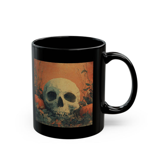 Skull & Pumpkin Halloween Mug — Spooky Gothic Coffee Cup (11oz/15oz)