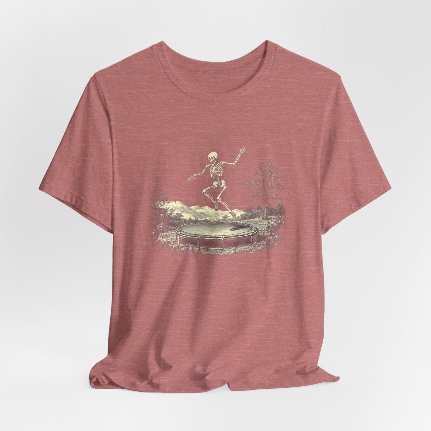 Vintage Skeleton On A Trampoline Tee
