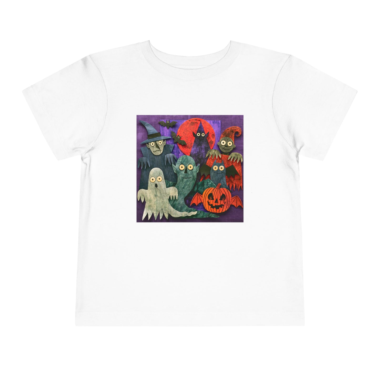 Toddler Tee — Cute Halloween Ghosts & Pumpkins Graphic