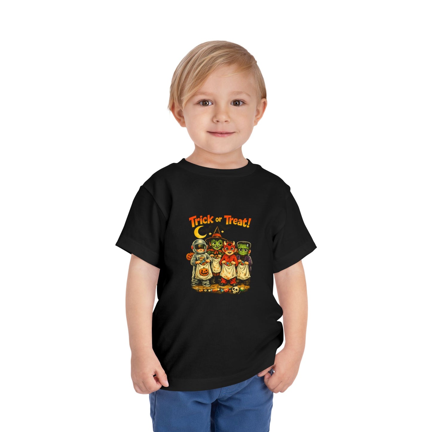 Toddler Tee — Vintage 'Trick or Treat' Halloween Kids Shirt