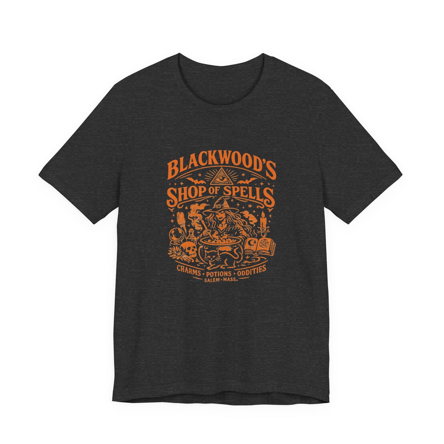 Witchy Graphic Tee — “Blackwood’s Shop of Spells” Vintage Potion T-Shirt