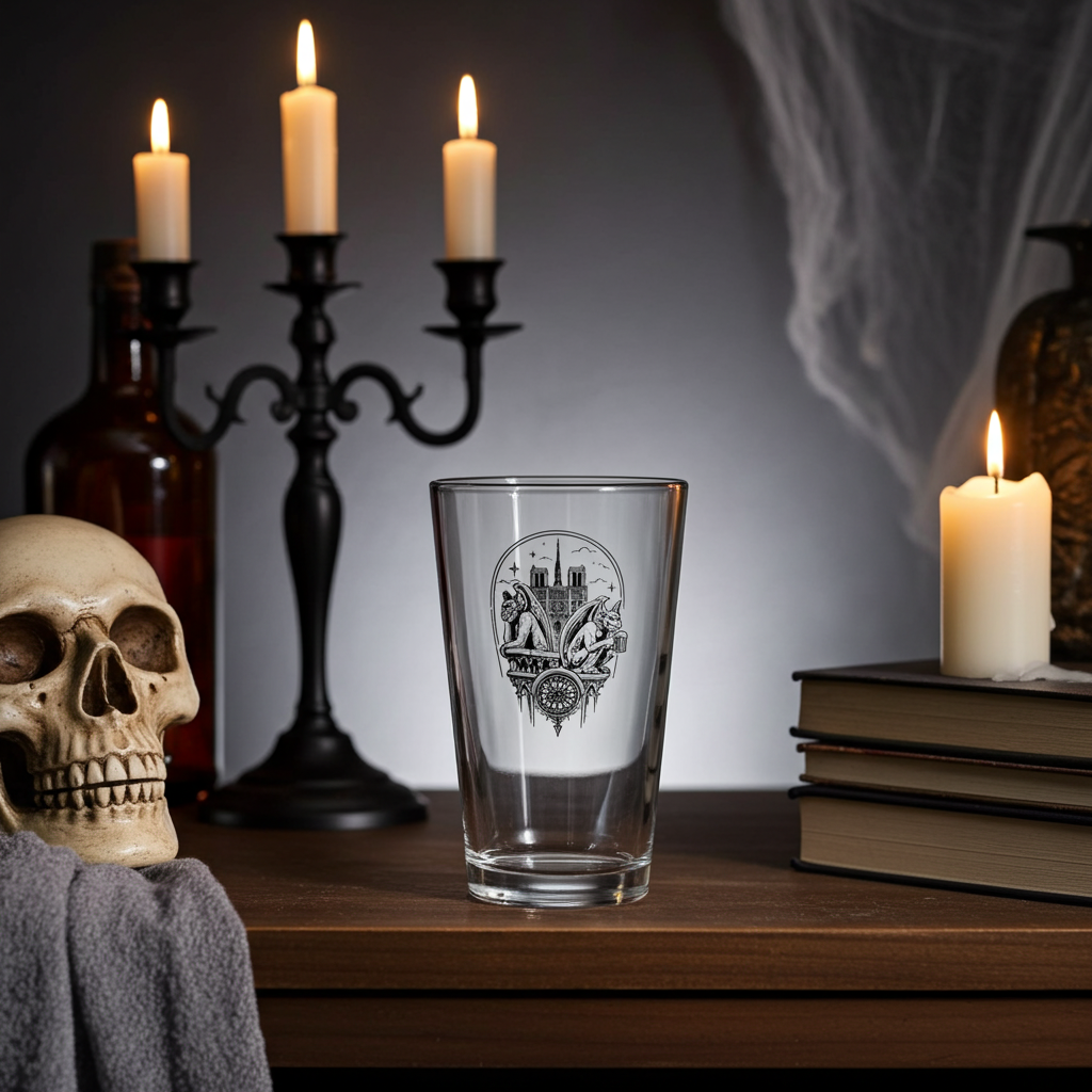 16oz Beer Glass — Gothic Cathedral Gargoyle Beer Glass