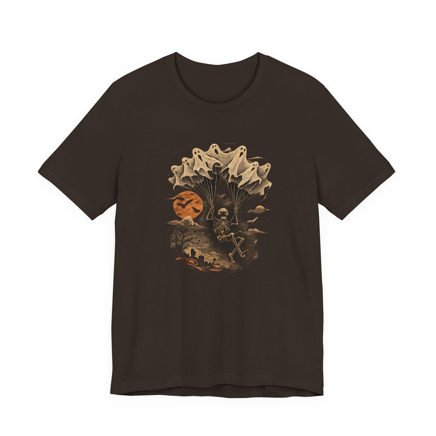 Skull Moon Desert Scene T-Shirt — Vintage Horror Nature Graphic Tee