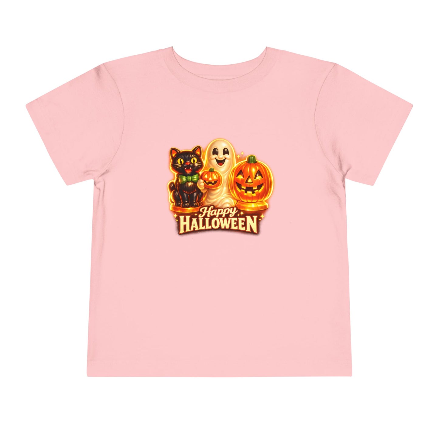 Toddler Halloween Tee - Cute Ghost, Black Cat, & Jack-O'-Lantern “Halloween Blow Mold” Shirt