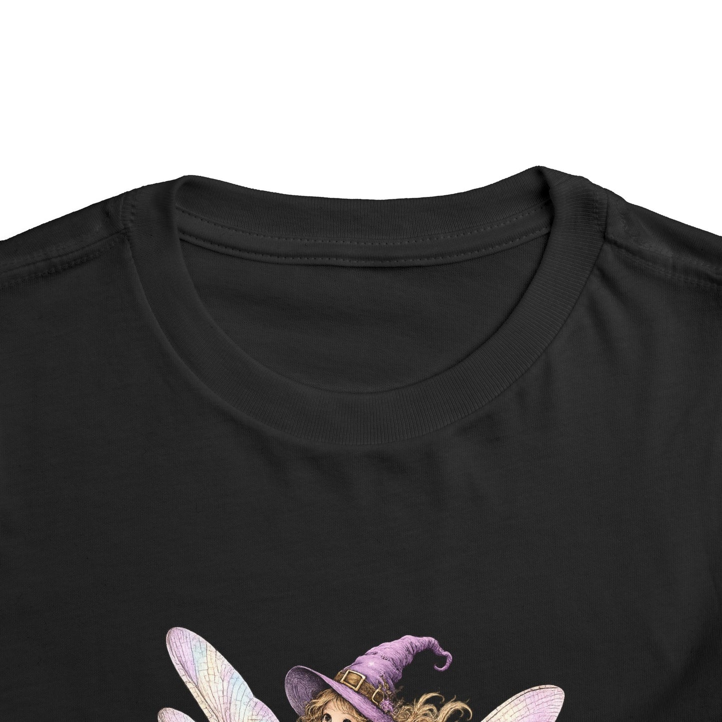 Fairy Witch Riding Dragonfly Toddler Tee | Magical Woodland Illustration