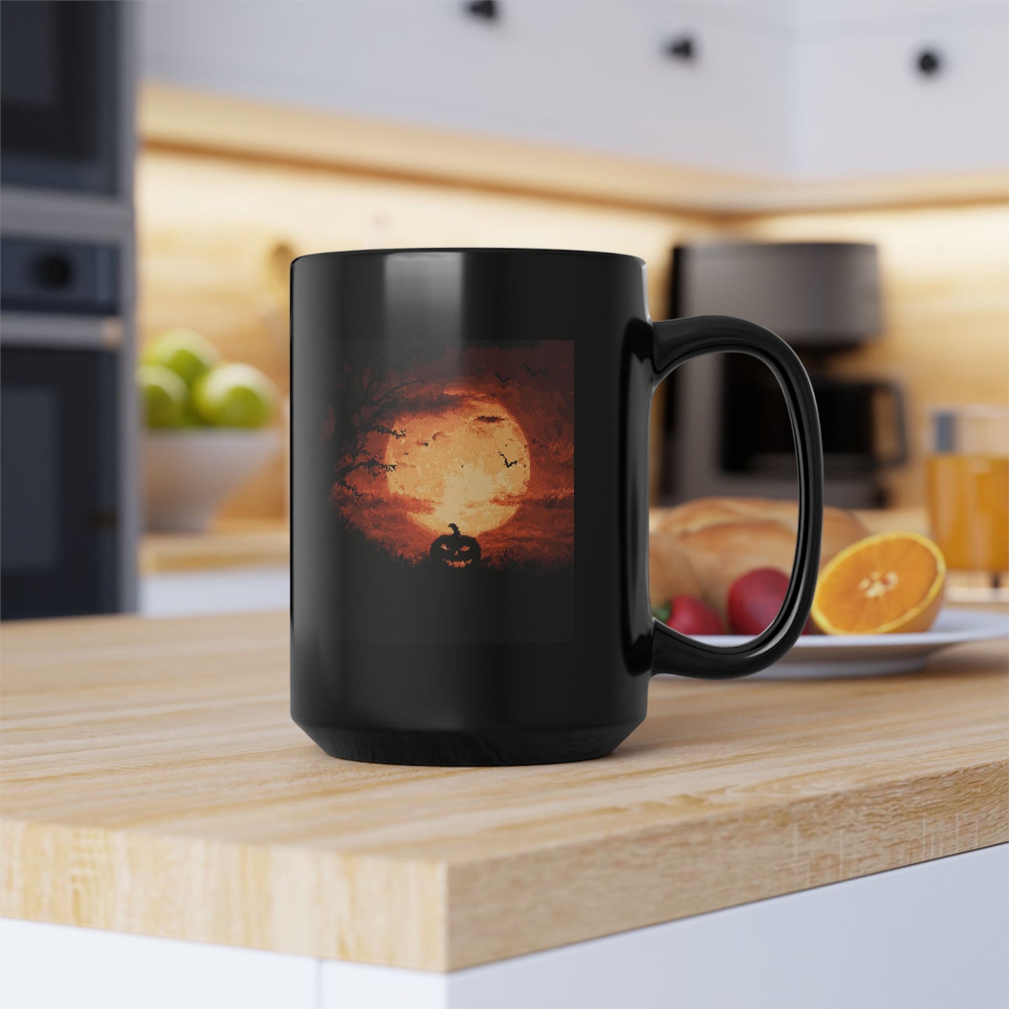 Halloween Pumpkin Moon Mug — Spooky Full Moon Coffee Cup (11oz & 15oz)