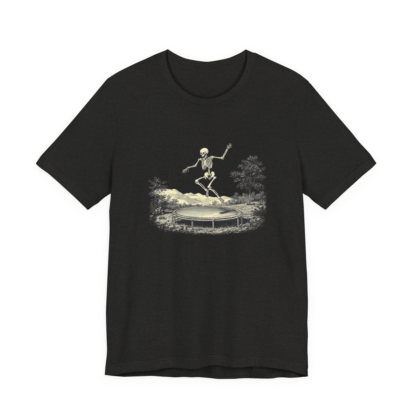 Vintage Skeleton On A Trampoline Tee
