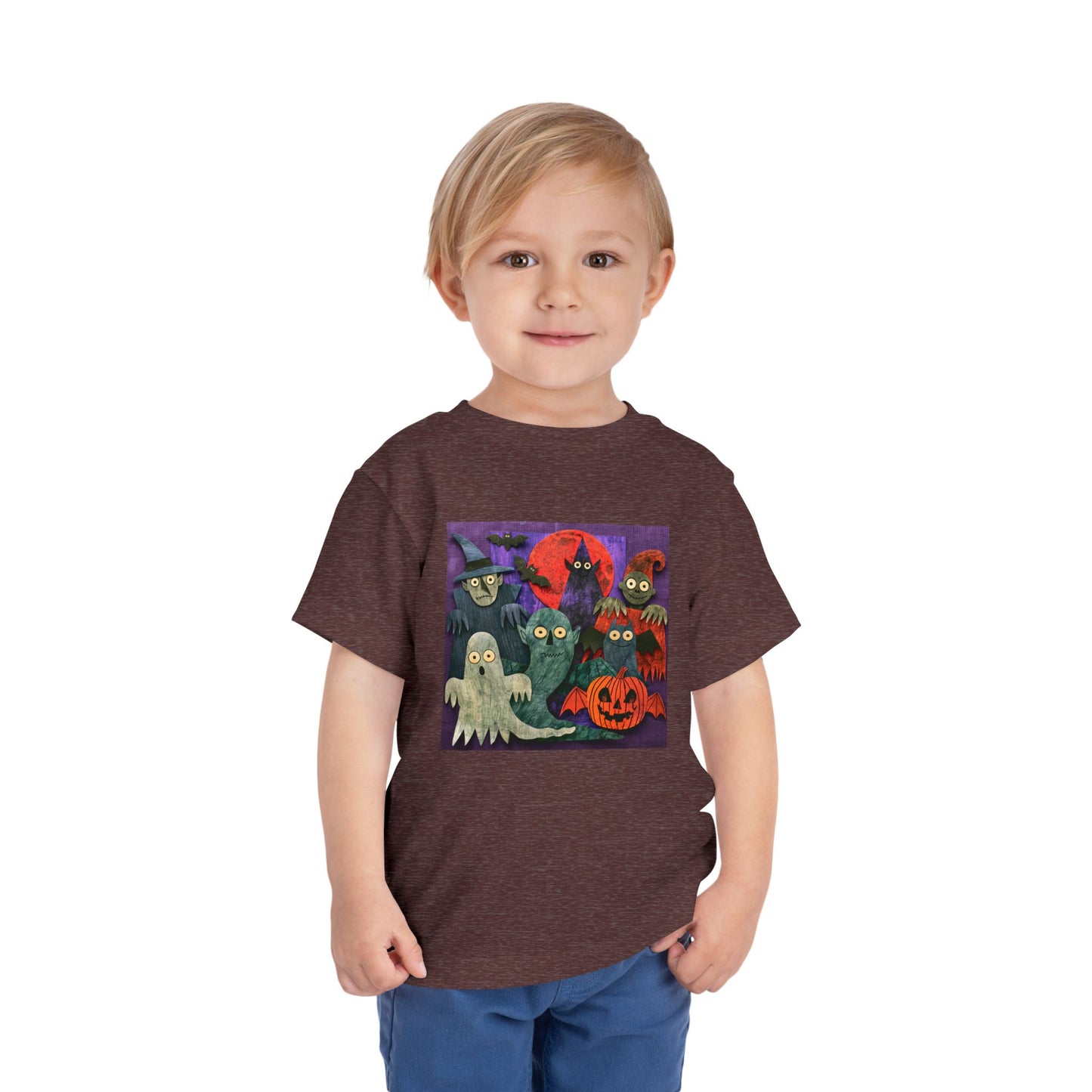 Toddler Tee — Cute Halloween Ghosts & Pumpkins Graphic
