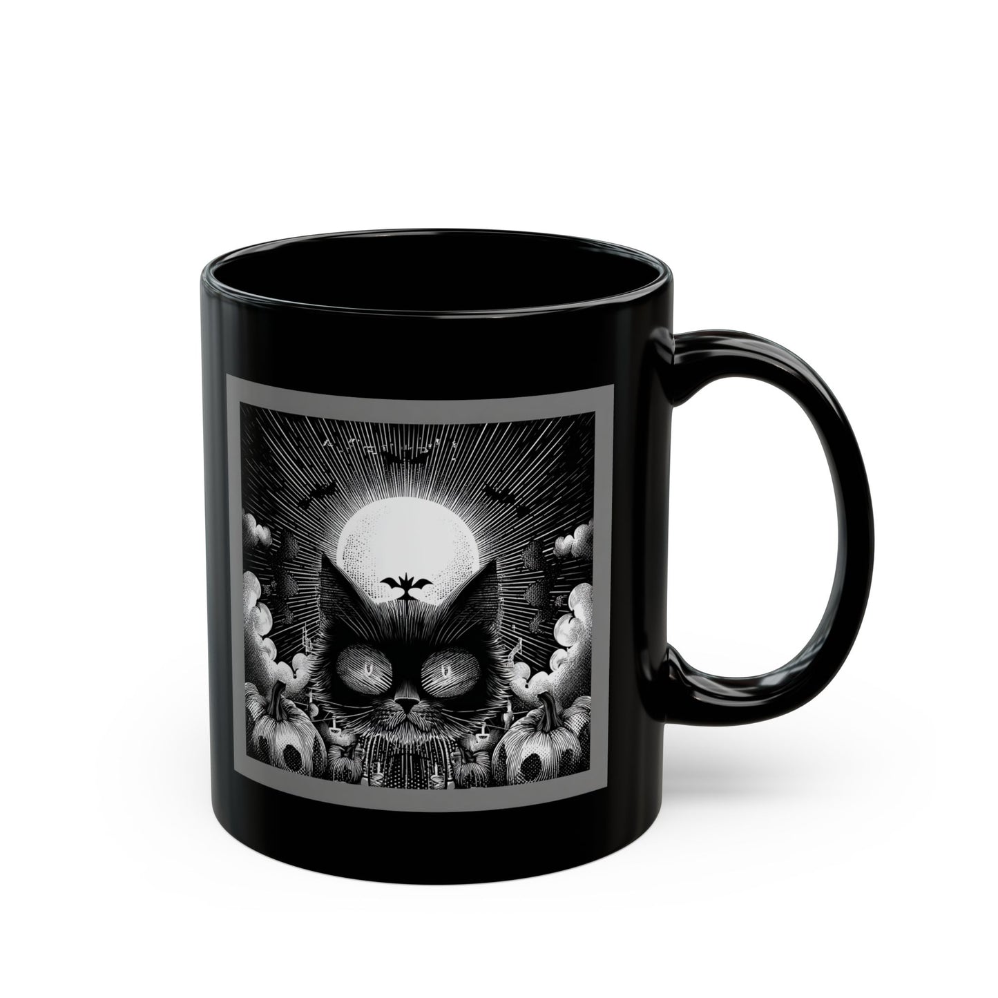 Gothic Skull Moon Black Coffee Mug (11oz & 15oz)