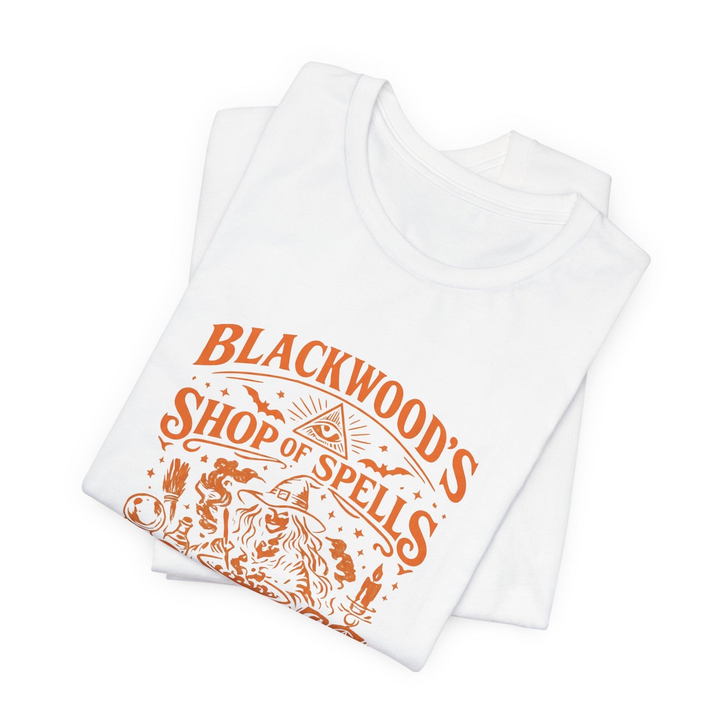 Witchy Graphic Tee — “Blackwood’s Shop of Spells” Vintage Potion T-Shirt