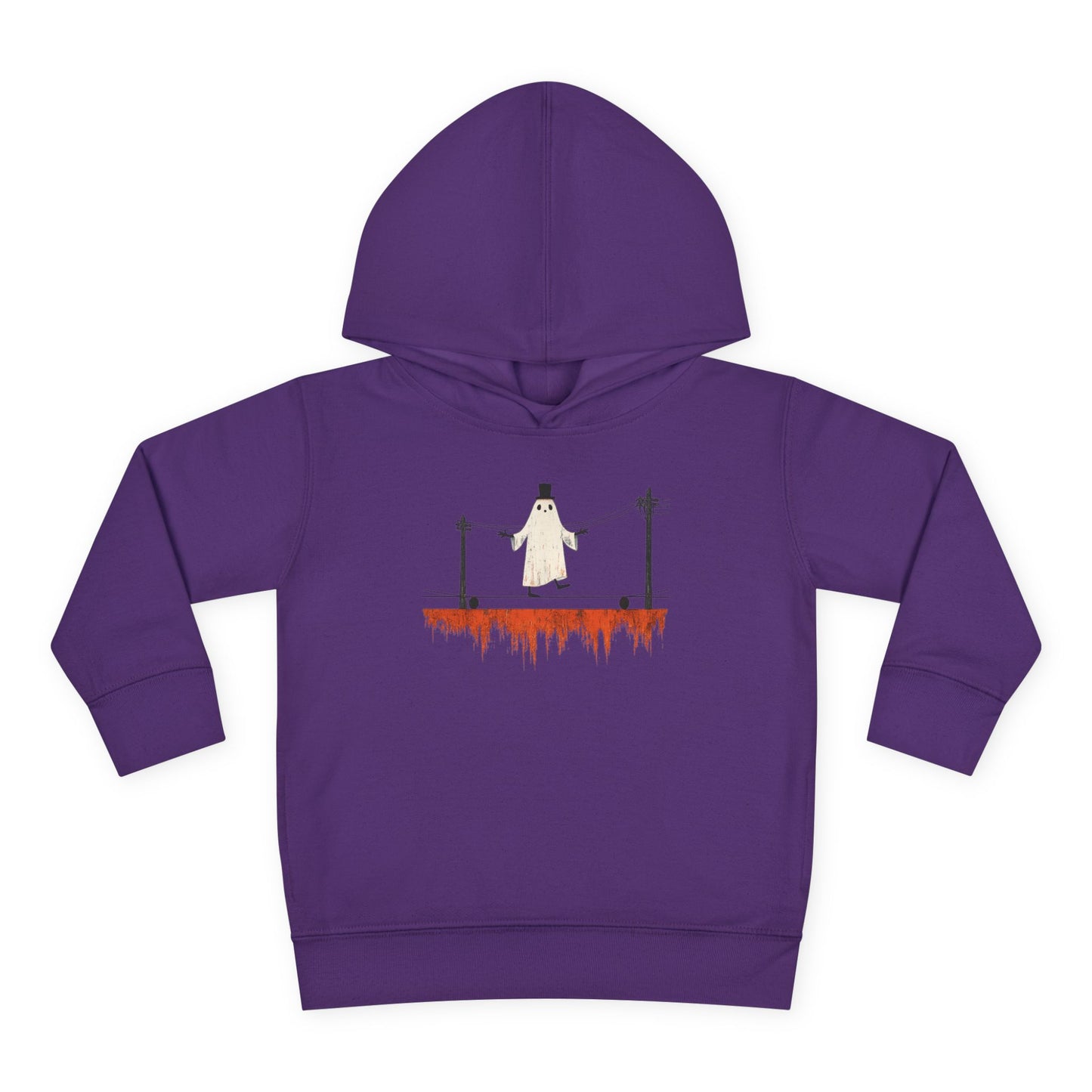 Toddler Hoodie — Cute Ghost on Haunted High Wire Halloween Pullover