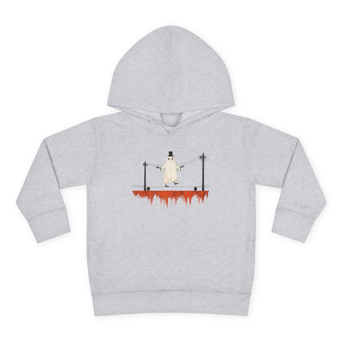 Toddler Hoodie — Cute Ghost on Haunted High Wire Halloween Pullover