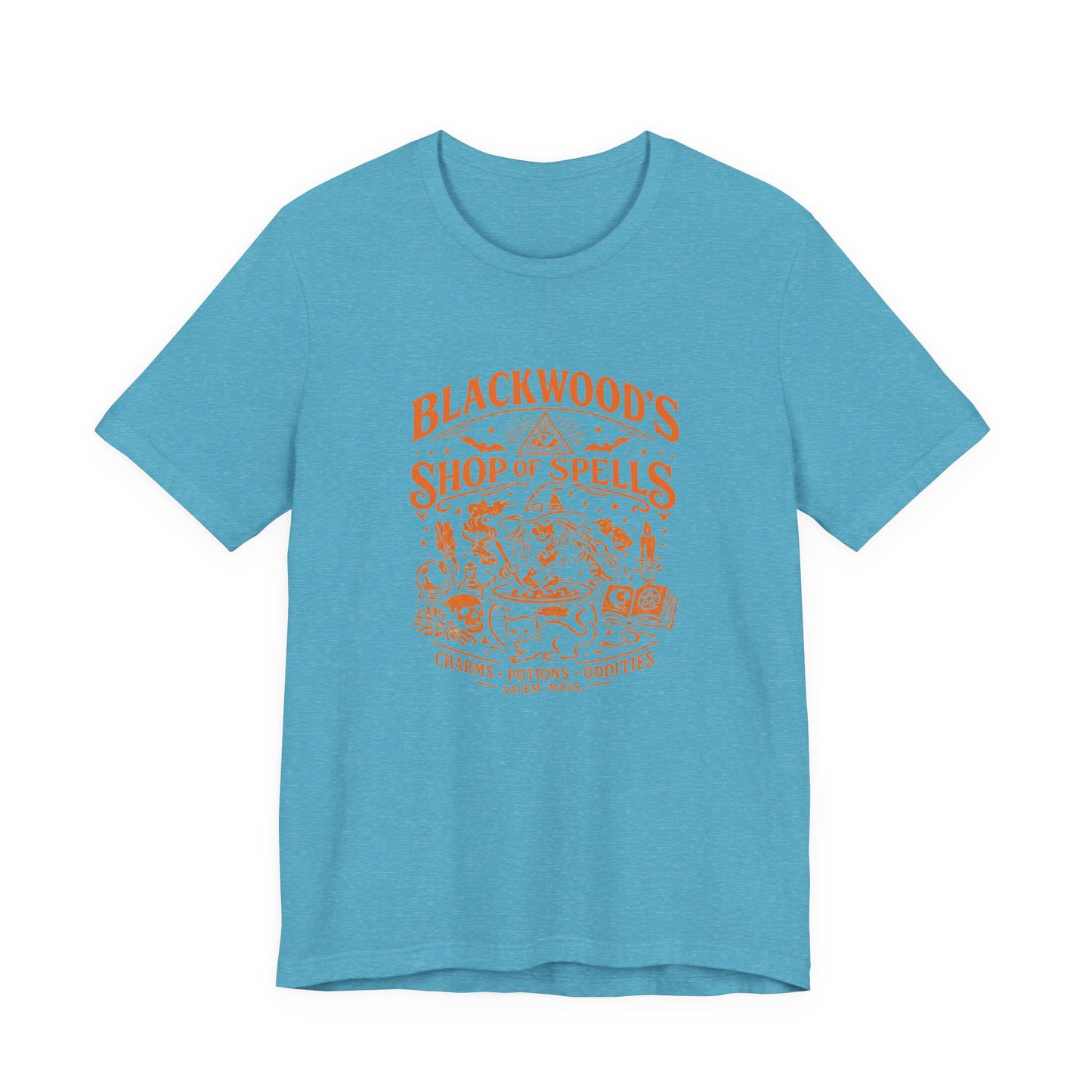 Witchy Graphic Tee — “Blackwood’s Shop of Spells” Vintage Potion T-Shirt