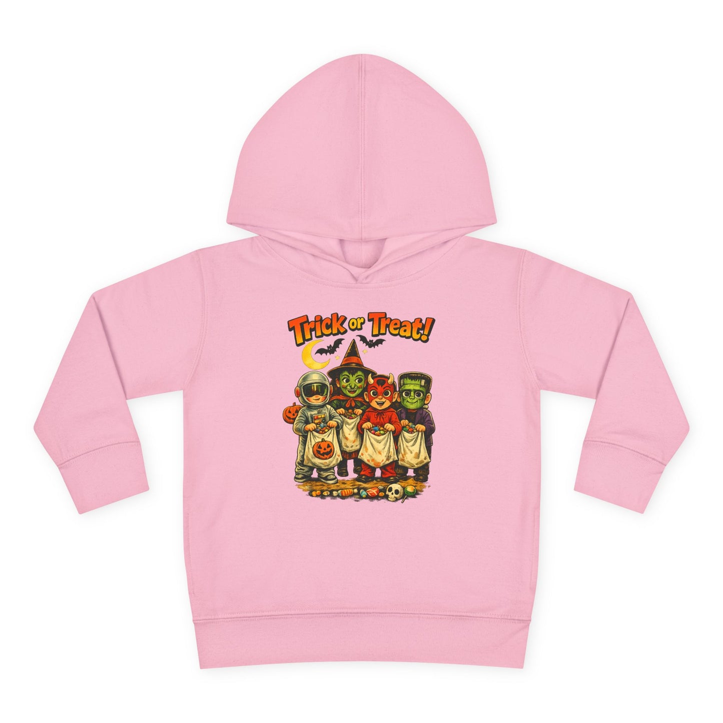 Vintage Trick or Treat Kids Costume Characters Hoodie | Toddler Pullover