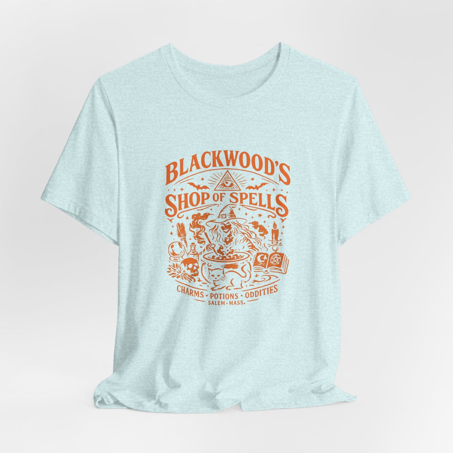 Witchy Graphic Tee — “Blackwood’s Shop of Spells” Vintage Potion T-Shirt