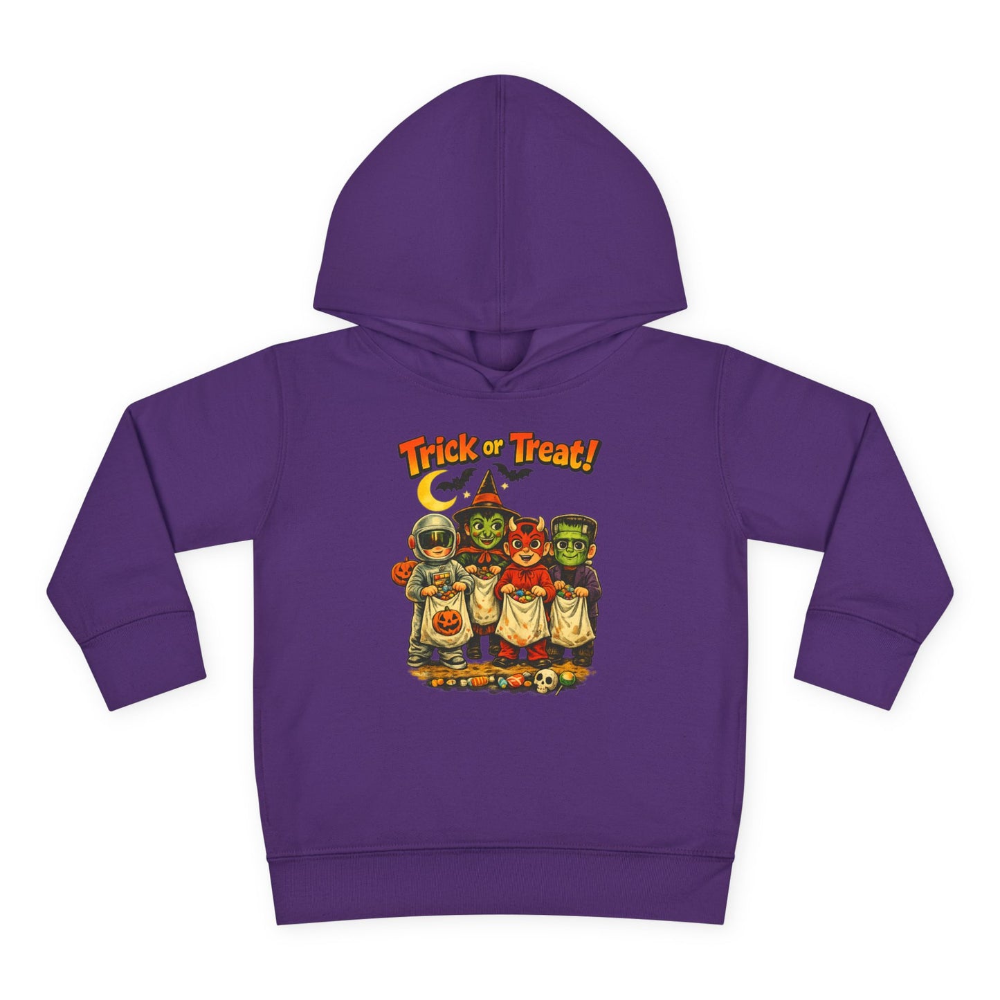 Vintage Trick or Treat Kids Costume Characters Hoodie | Toddler Pullover