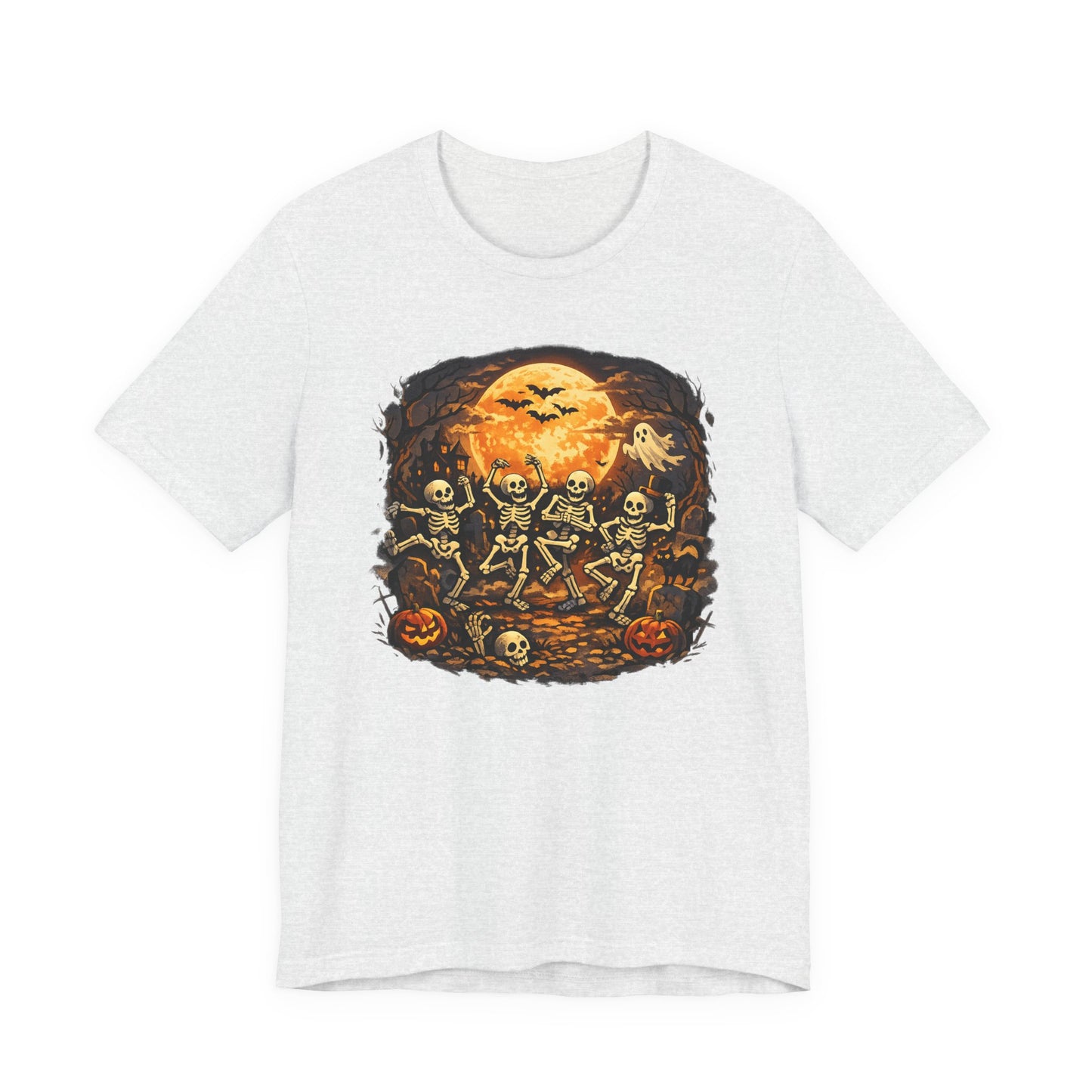 Halloween Skeleton Dance T-Shirt — Spooky Pumpkin Full Moon Tee