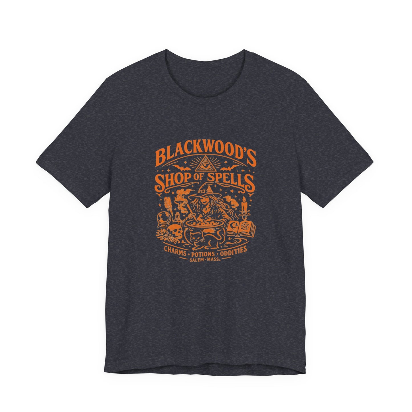 Witchy Graphic Tee — “Blackwood’s Shop of Spells” Vintage Potion T-Shirt
