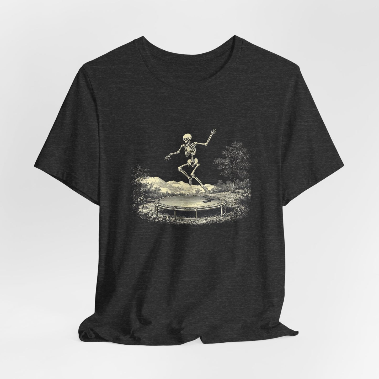 Vintage Skeleton On A Trampoline Tee