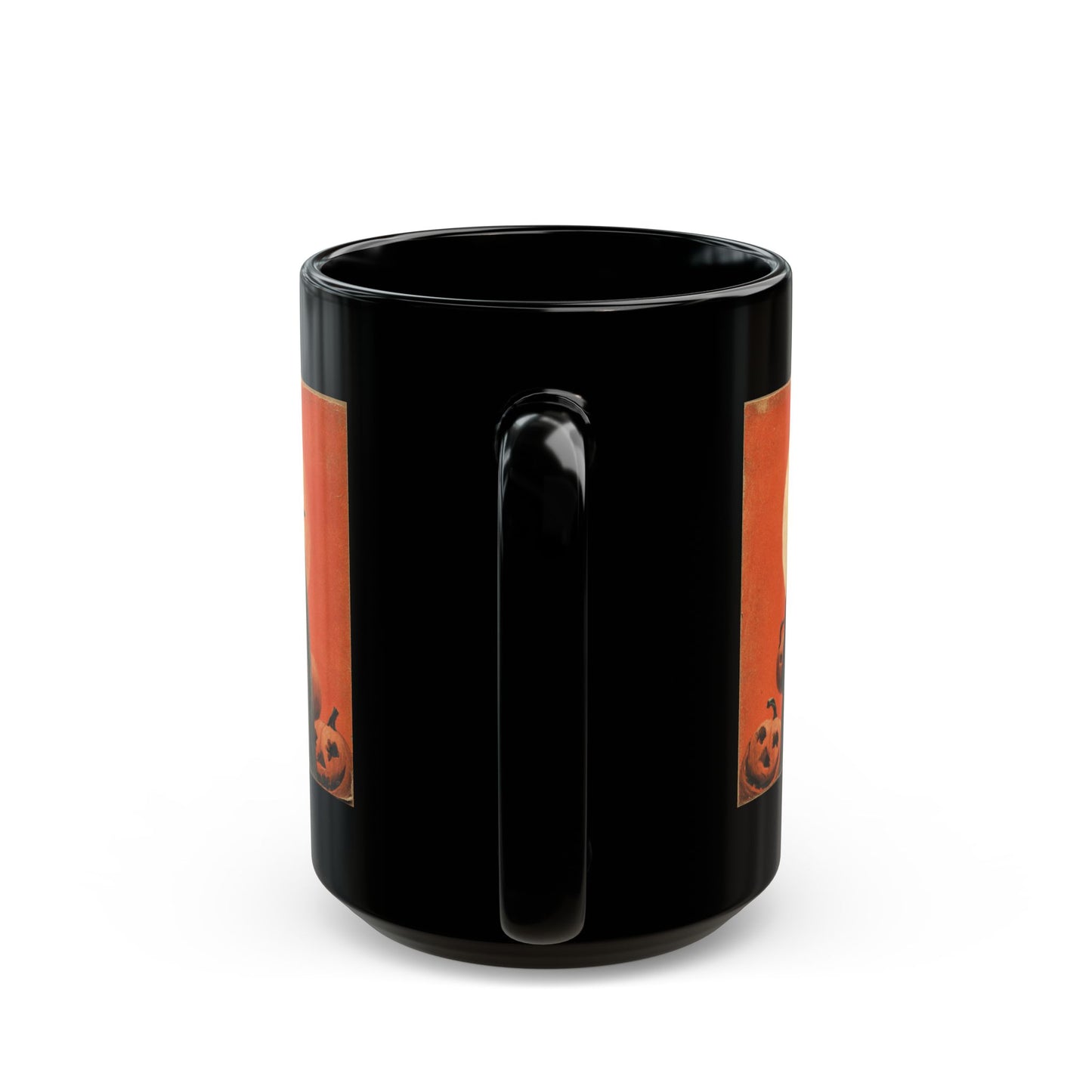 Halloween Witch Pumpkin Black Mug – Vintage Spooky Coffee Cup (11oz/15oz)