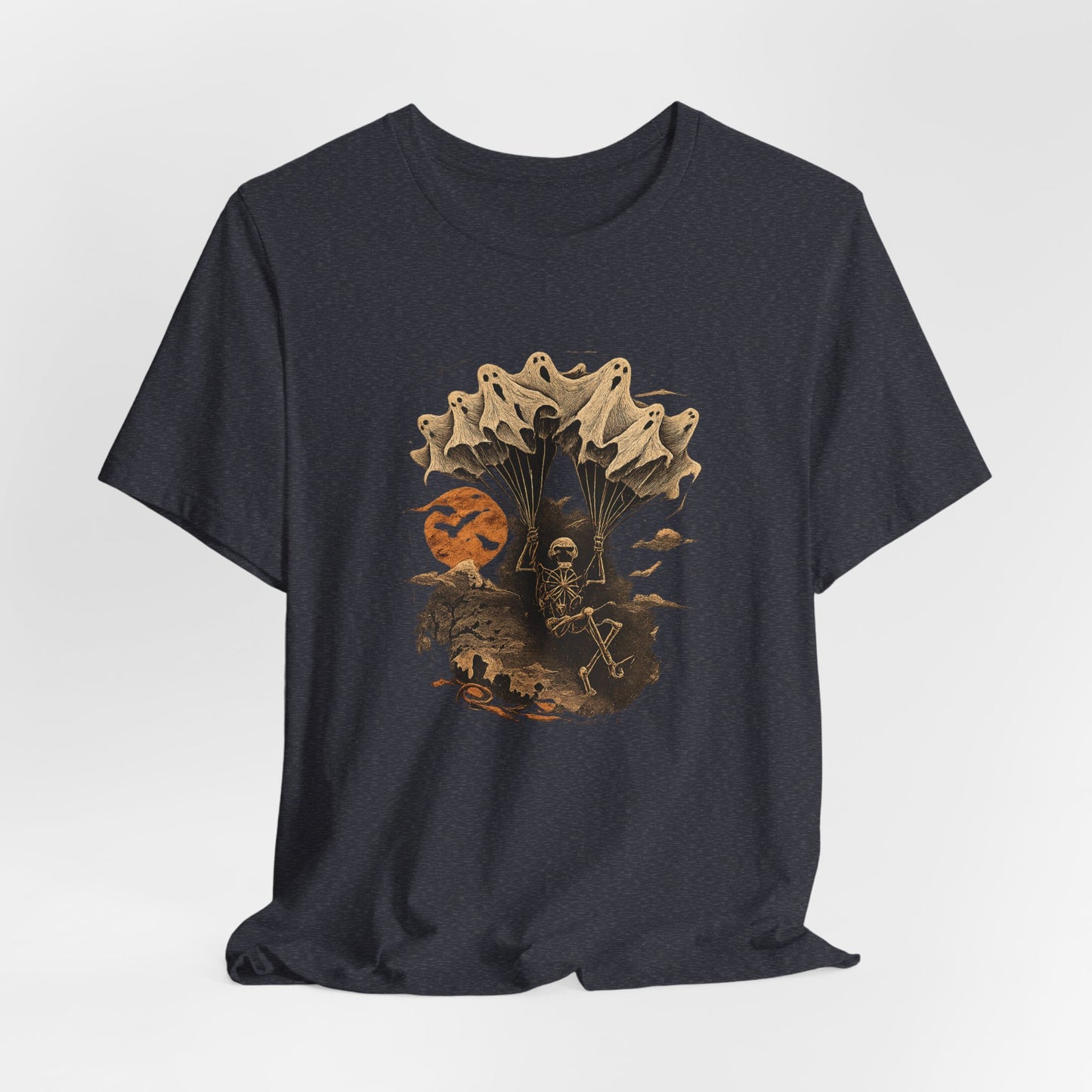 Skull Moon Desert Scene T-Shirt — Vintage Horror Nature Graphic Tee