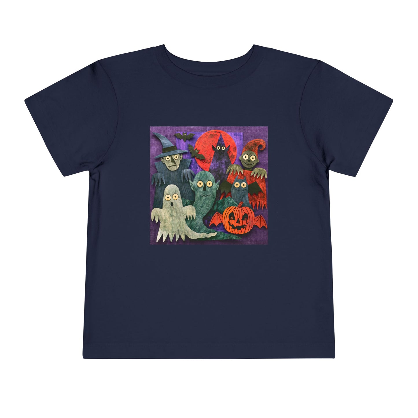 Toddler Tee — Cute Halloween Ghosts & Pumpkins Graphic