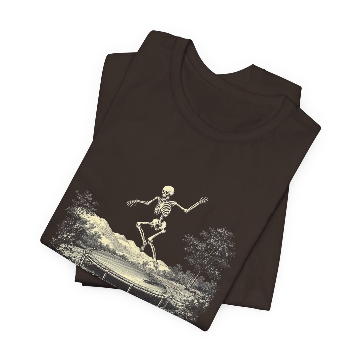 Vintage Skeleton On A Trampoline Tee