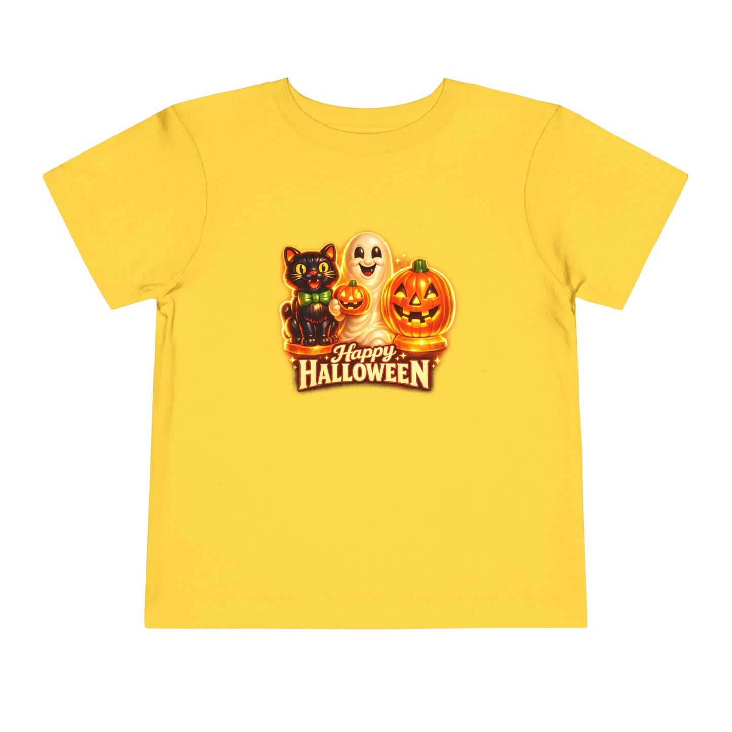 Toddler Halloween Tee - Cute Ghost, Black Cat, & Jack-O'-Lantern “Halloween Blow Mold” Shirt