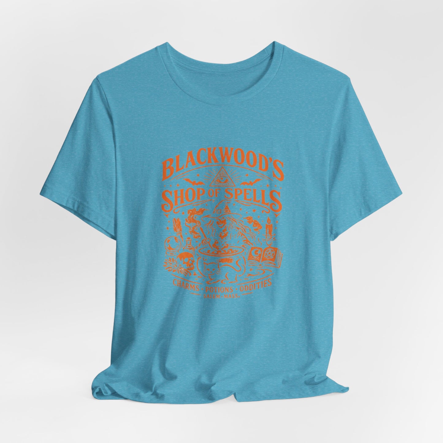 Witchy Graphic Tee — “Blackwood’s Shop of Spells” Vintage Potion T-Shirt