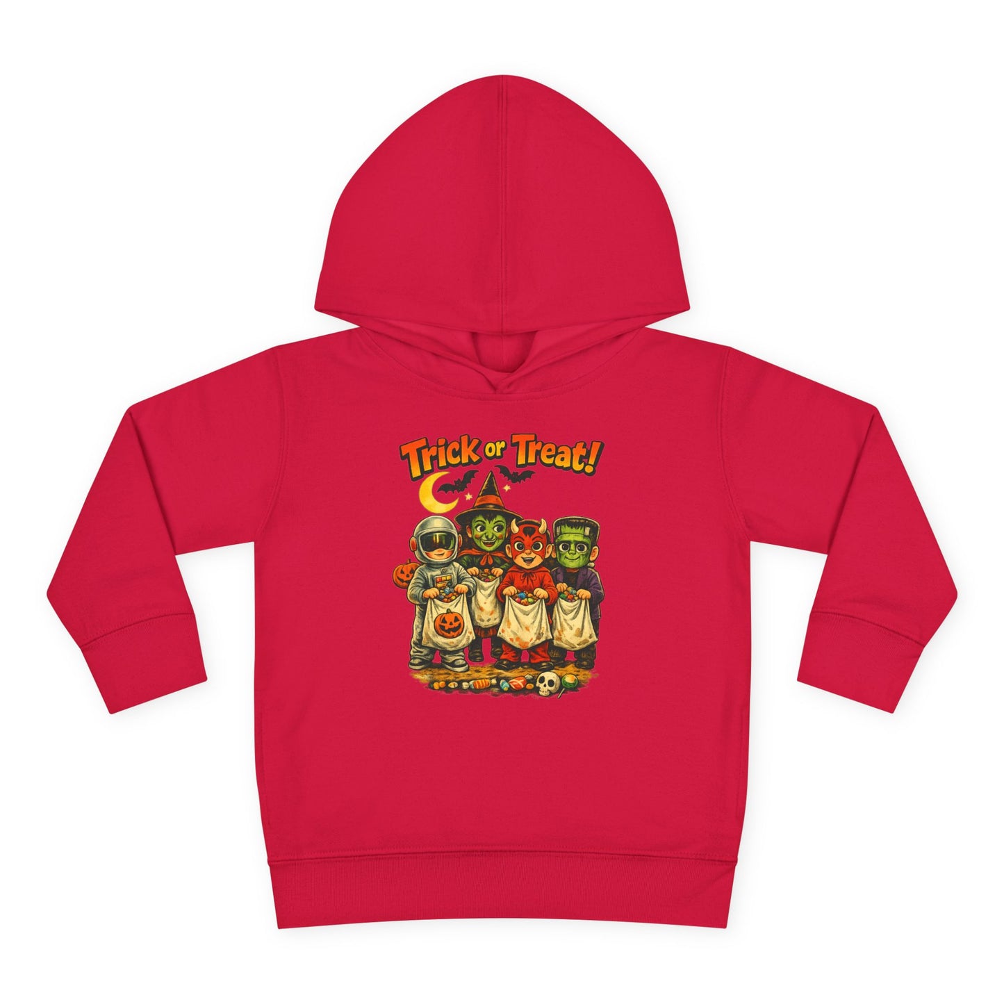 Vintage Trick or Treat Kids Costume Characters Hoodie | Toddler Pullover