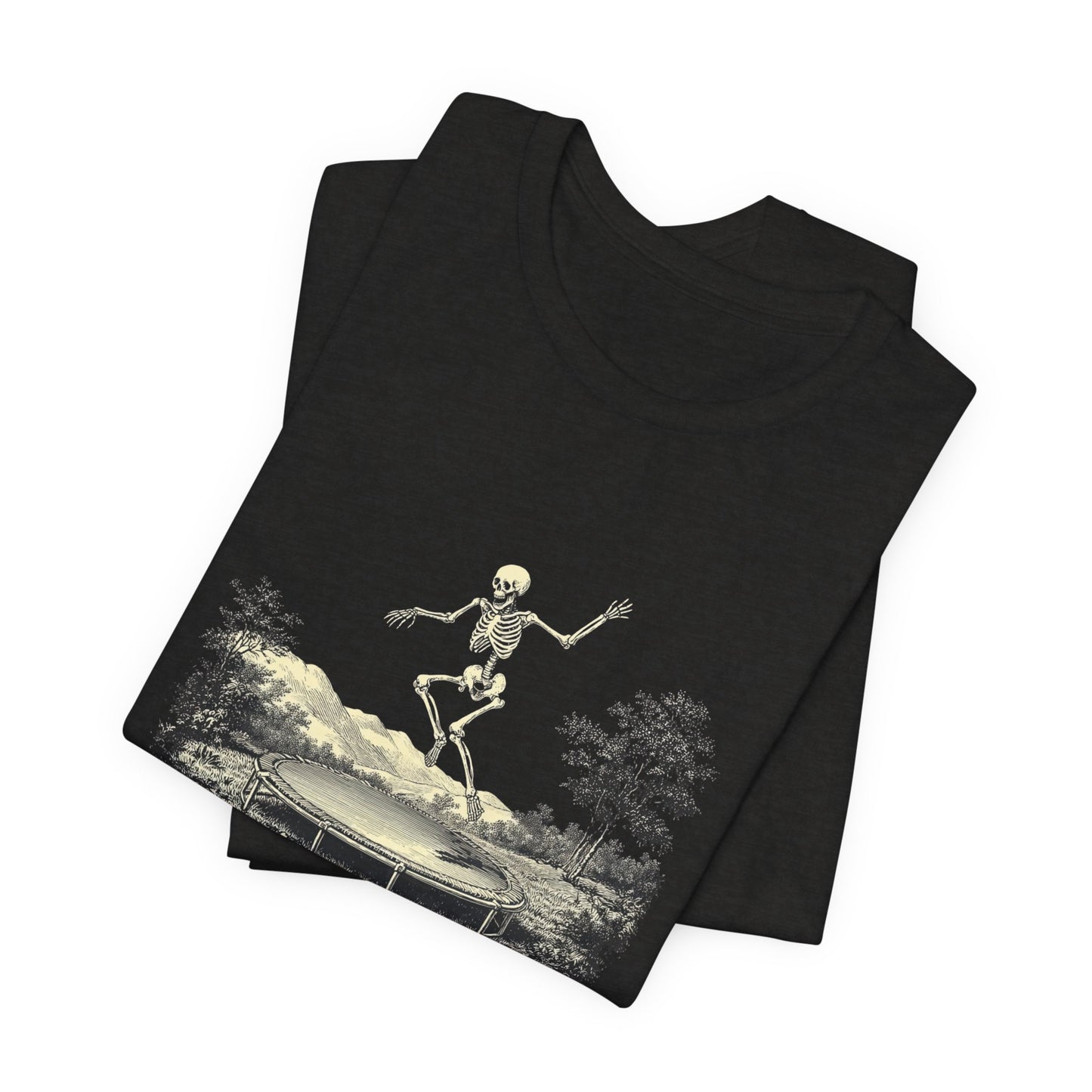 Vintage Skeleton On A Trampoline Tee