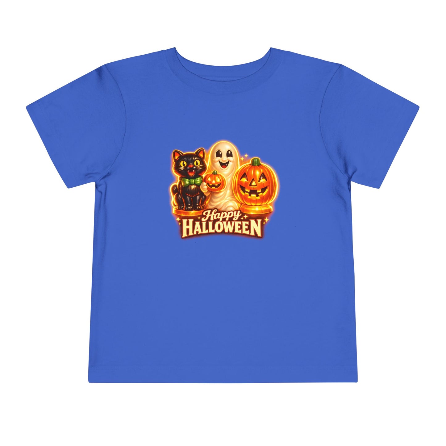 Toddler Halloween Tee - Cute Ghost, Black Cat, & Jack-O'-Lantern “Halloween Blow Mold” Shirt