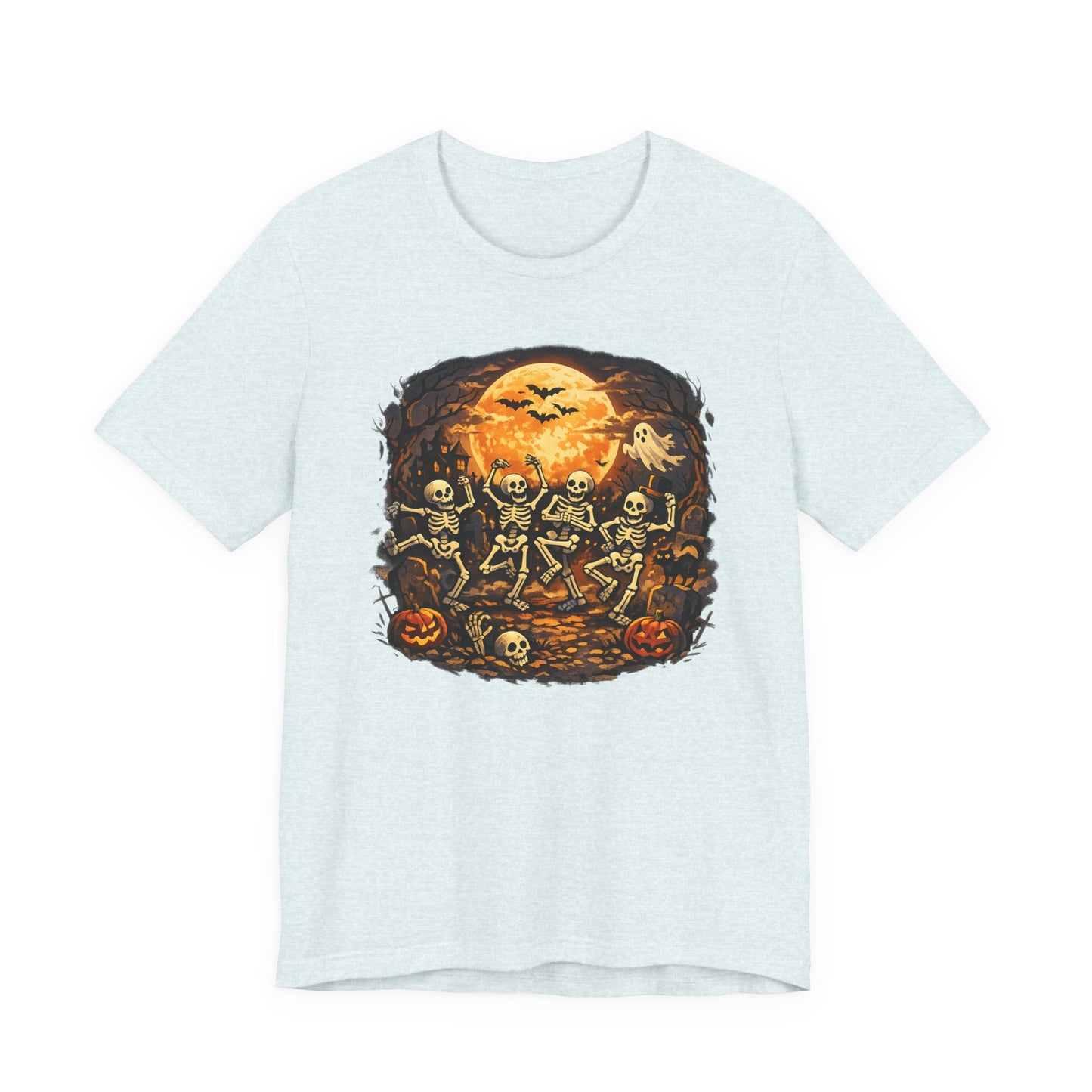 Halloween Skeleton Dance T-Shirt — Spooky Pumpkin Full Moon Tee