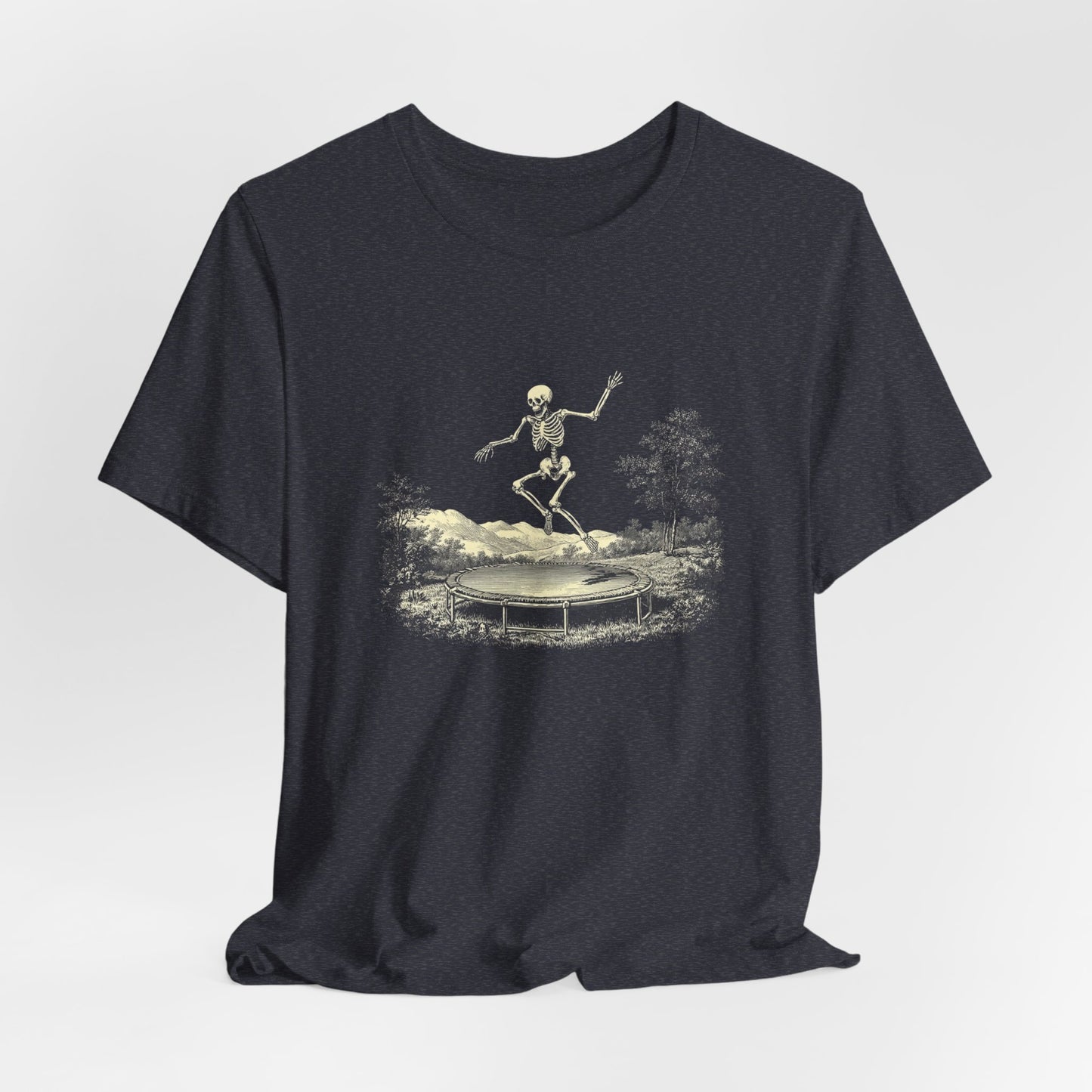 Vintage Skeleton On A Trampoline Tee