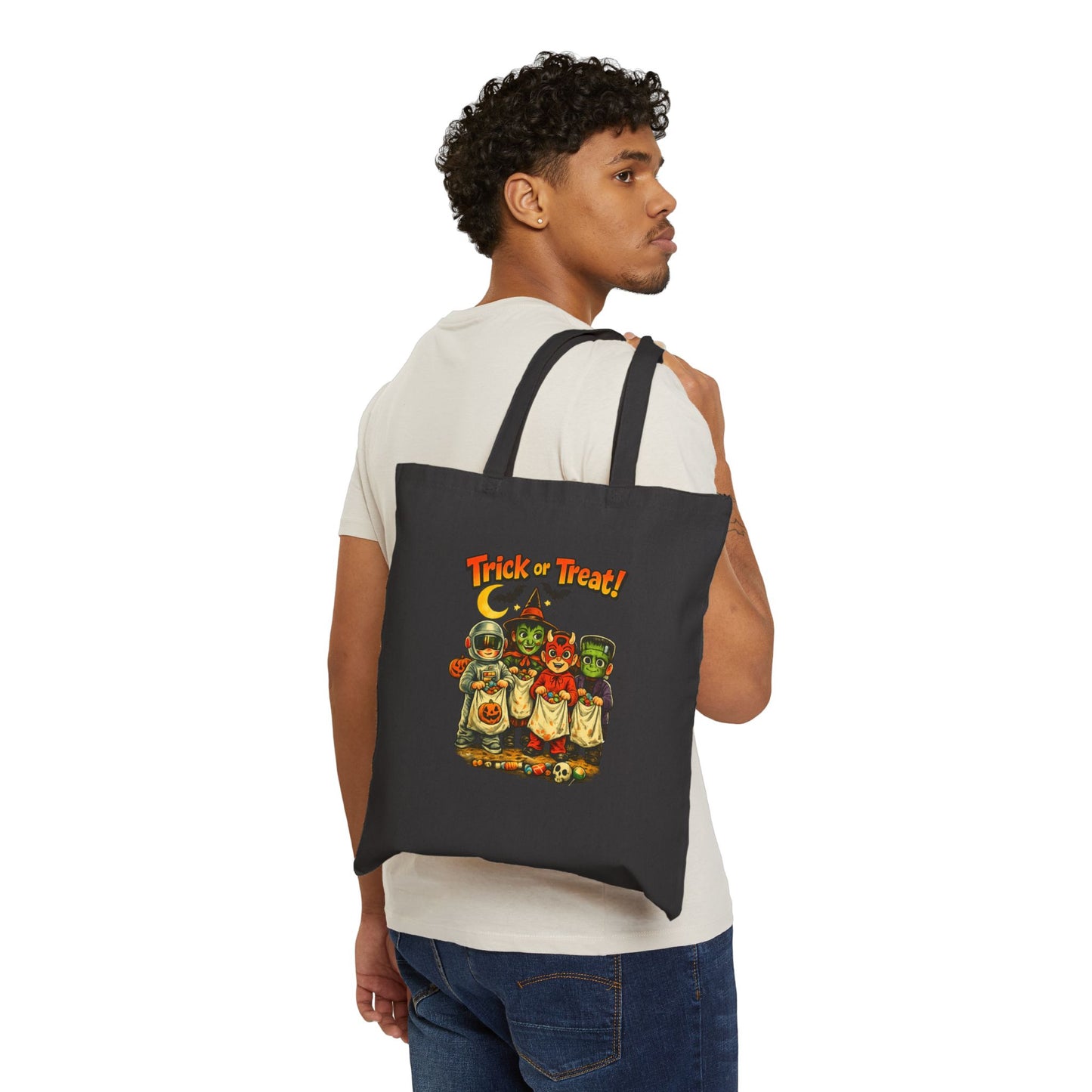 Halloween Trick-or-Treat Tote Bag — Vintage Kids Costume Canvas Tote/Trick or Treat bag.