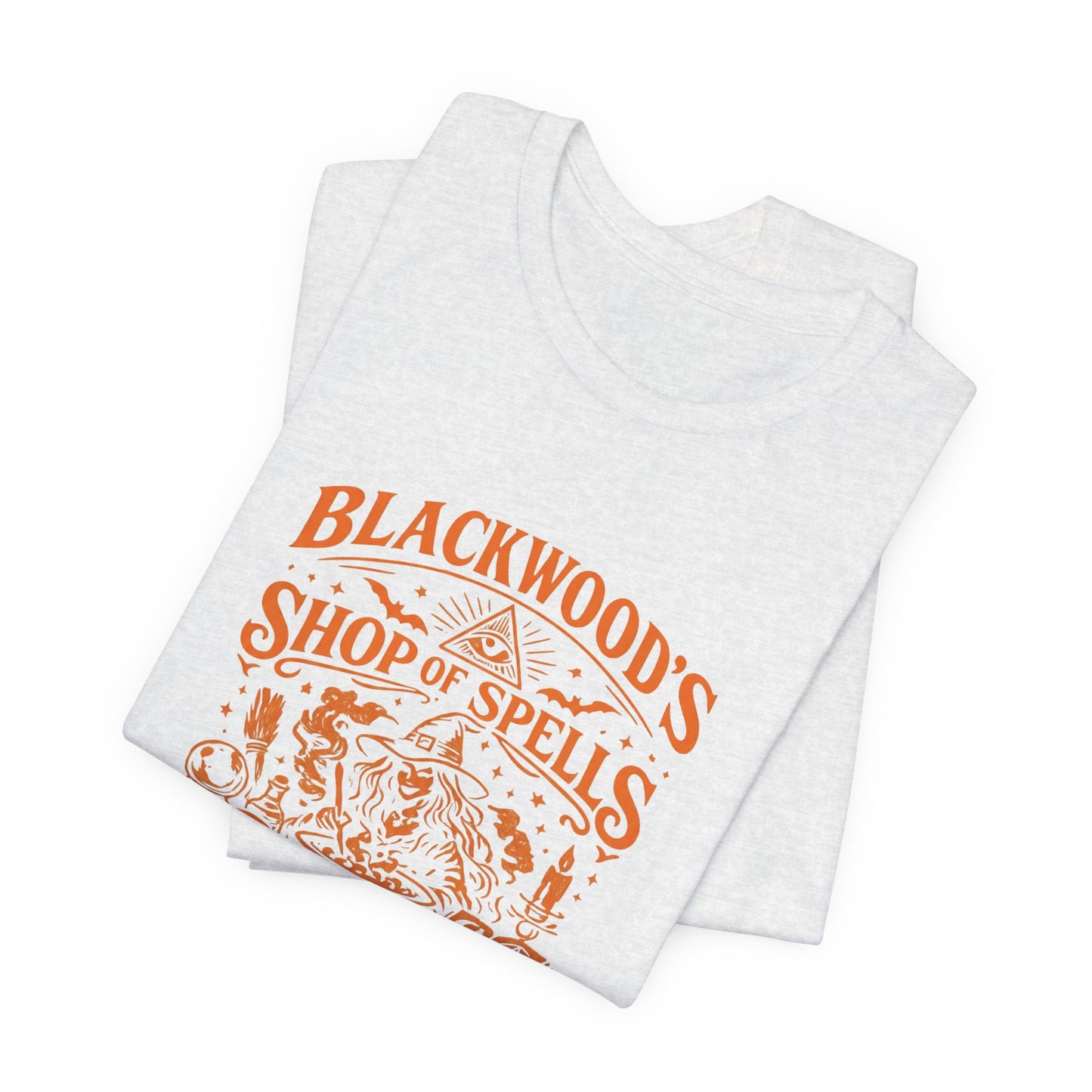 Witchy Graphic Tee — “Blackwood’s Shop of Spells” Vintage Potion T-Shirt