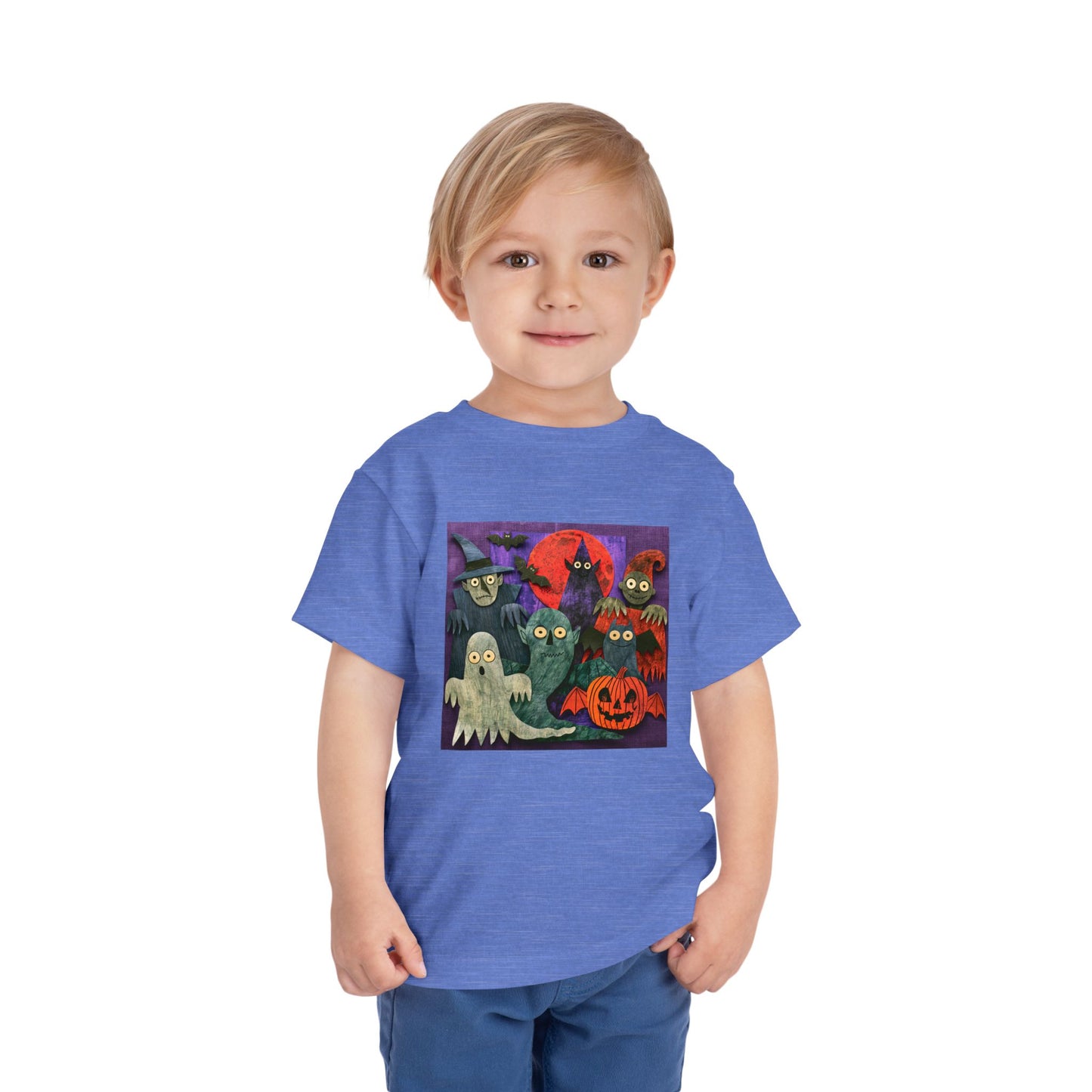 Toddler Tee — Cute Halloween Ghosts & Pumpkins Graphic