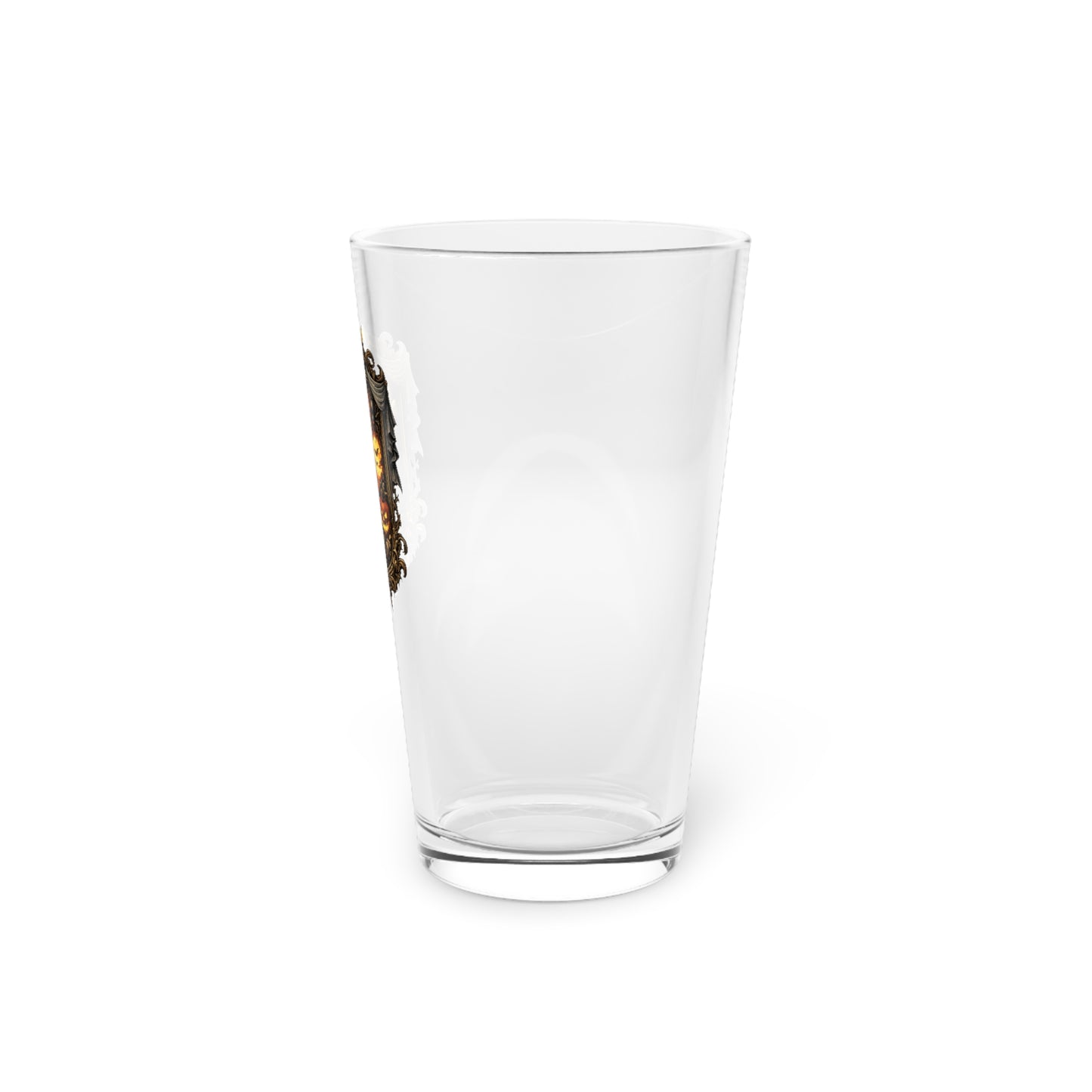 Halloween Skull Mason Pint Glass – Spooky Pumpkin & Vampire Bat Beer Glass (16oz)