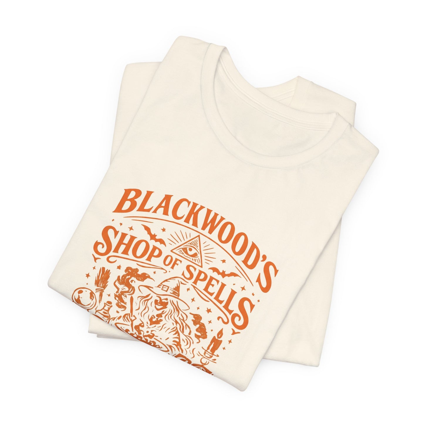 Witchy Graphic Tee — “Blackwood’s Shop of Spells” Vintage Potion T-Shirt
