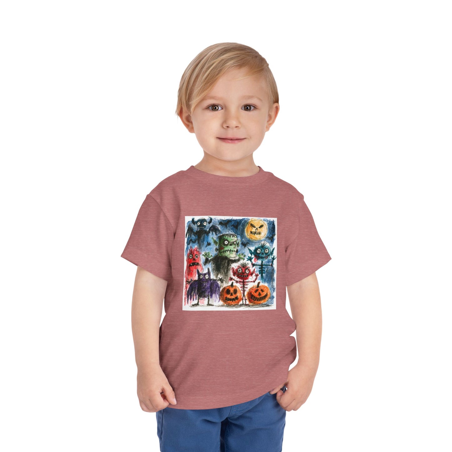 Copy of Vintage Halloween Monsters Toddler Tee | Cute Ghosts, Pumpkins, Bats