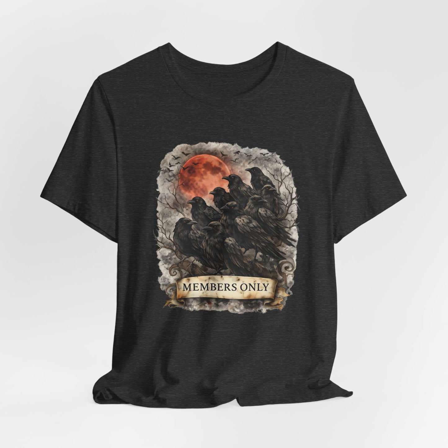 Members Only Raven Tee — Gothic Moon Crow Graphic T-Shirt