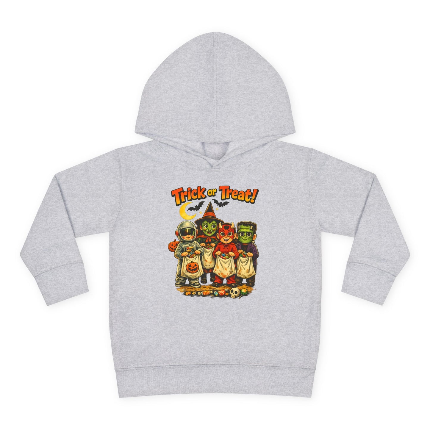 Vintage Trick or Treat Kids Costume Characters Hoodie | Toddler Pullover