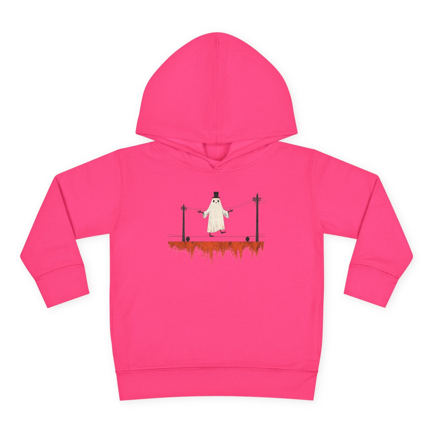 Toddler Hoodie — Cute Ghost on Haunted High Wire Halloween Pullover