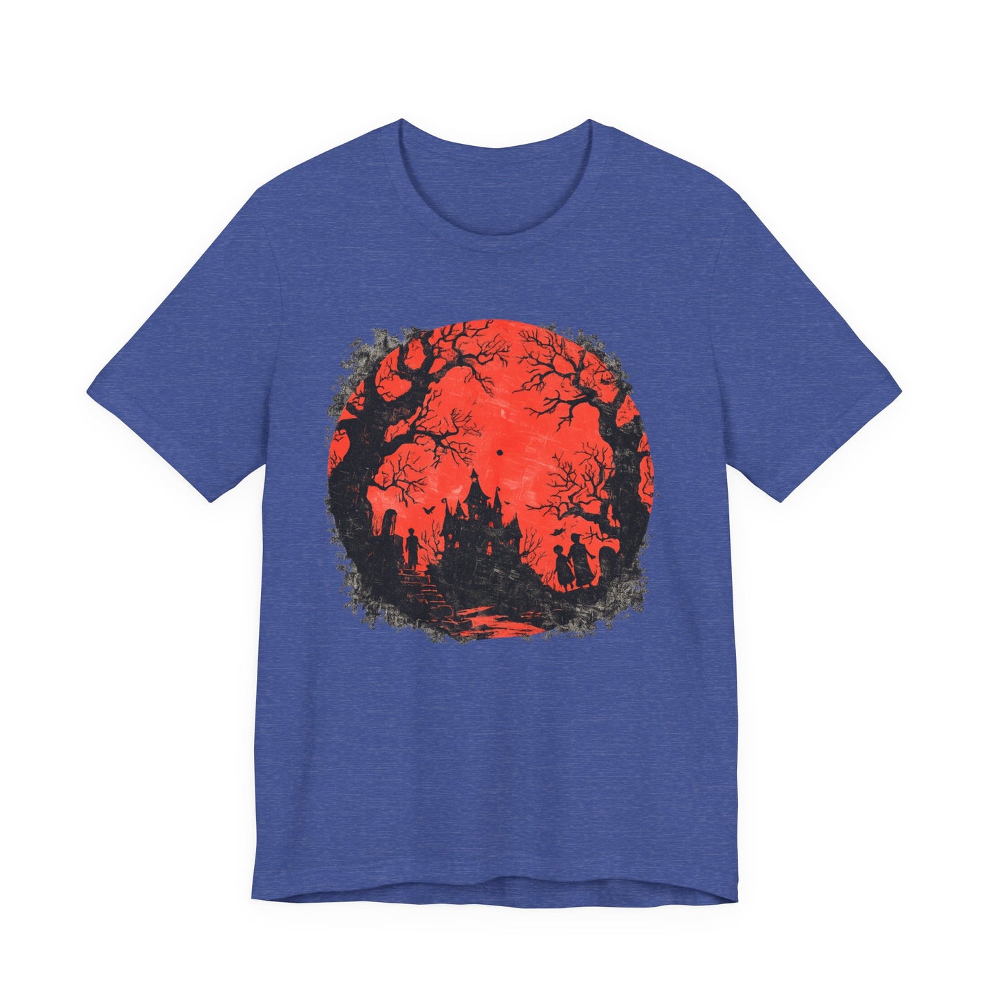 Horror Castle Tee — Red Moon Haunted Forest Graphic T-Shirt