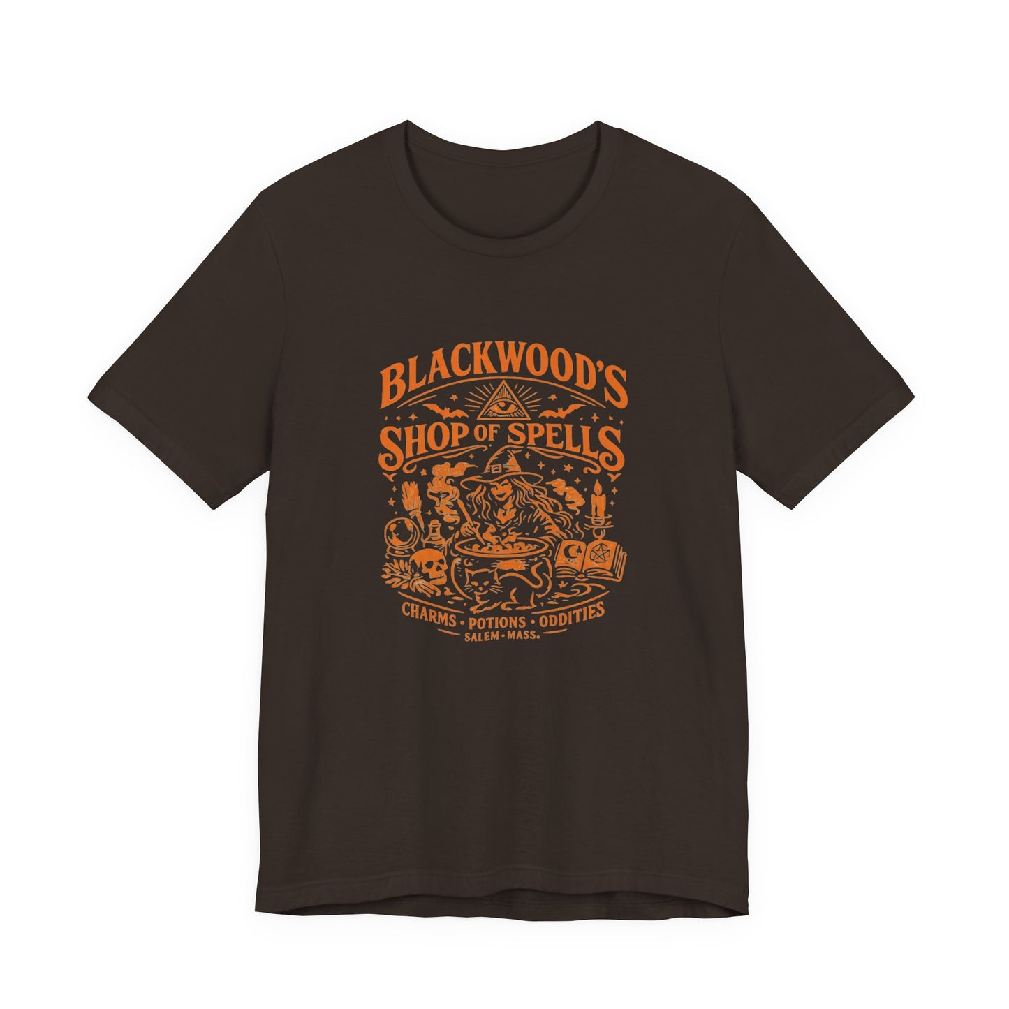 Witchy Graphic Tee — “Blackwood’s Shop of Spells” Vintage Potion T-Shirt