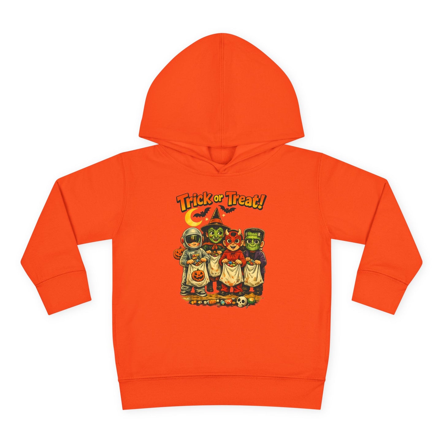 Vintage Trick or Treat Kids Costume Characters Hoodie | Toddler Pullover