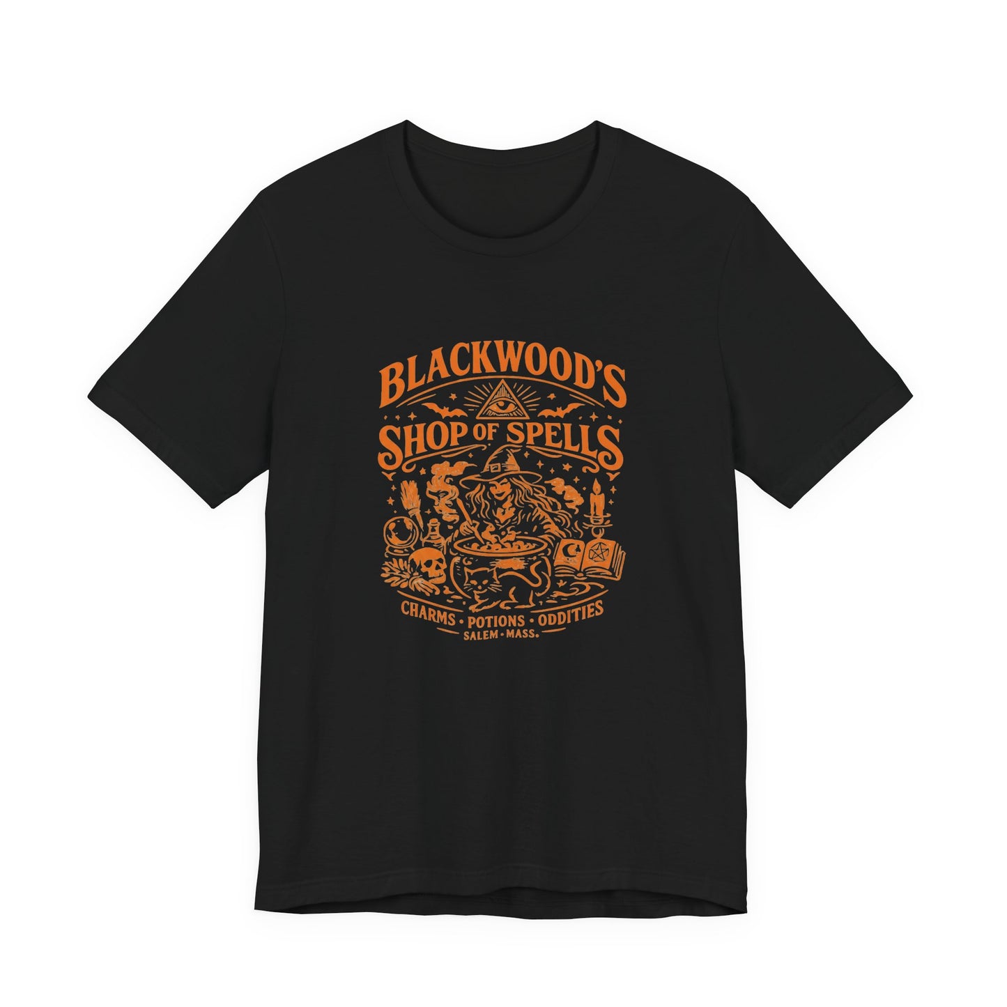 Witchy Graphic Tee — “Blackwood’s Shop of Spells” Vintage Potion T-Shirt