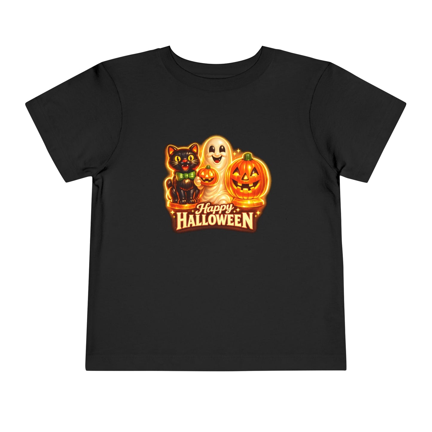 Toddler Halloween Tee - Cute Ghost, Black Cat, & Jack-O'-Lantern “Halloween Blow Mold” Shirt