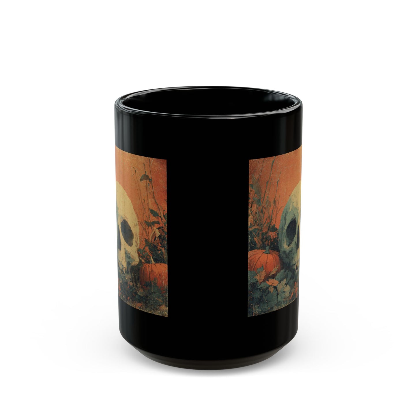 Skull & Pumpkin Halloween Mug — Spooky Gothic Coffee Cup (11oz/15oz)