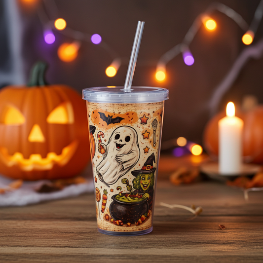 Halloween Kids Tumbler — 20oz Spooky 'Liquid Fear' Straw Cup
